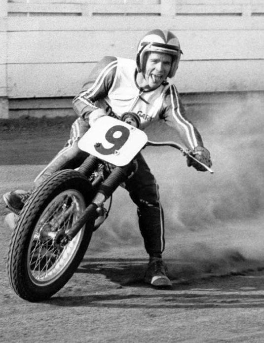 Historic Rider on a dirt track